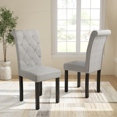 High-End Roll Back Nailhead Upholstered Dining Chairs(Set Of 4)