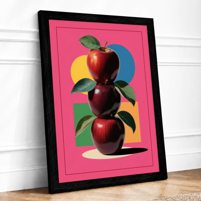 Stacked Red Apples Modern - Framed Print