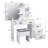 Calletano 44.3"Wide Makeup Vanity Set with Mirror Cabinet, Stool,5 Drawers-421445682