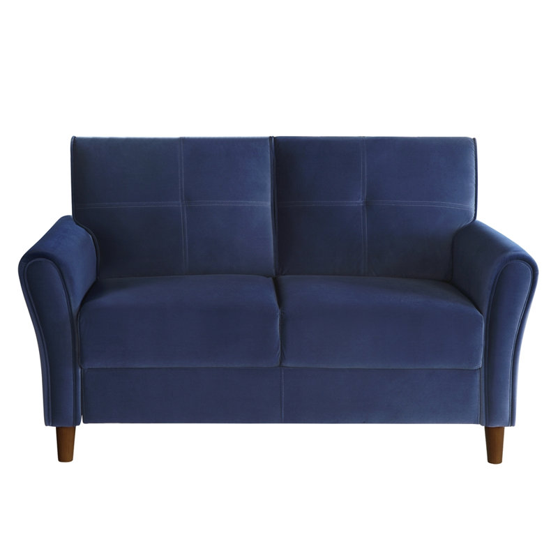 Velours rembourré 1pc Comfort Loveseat, Bleu