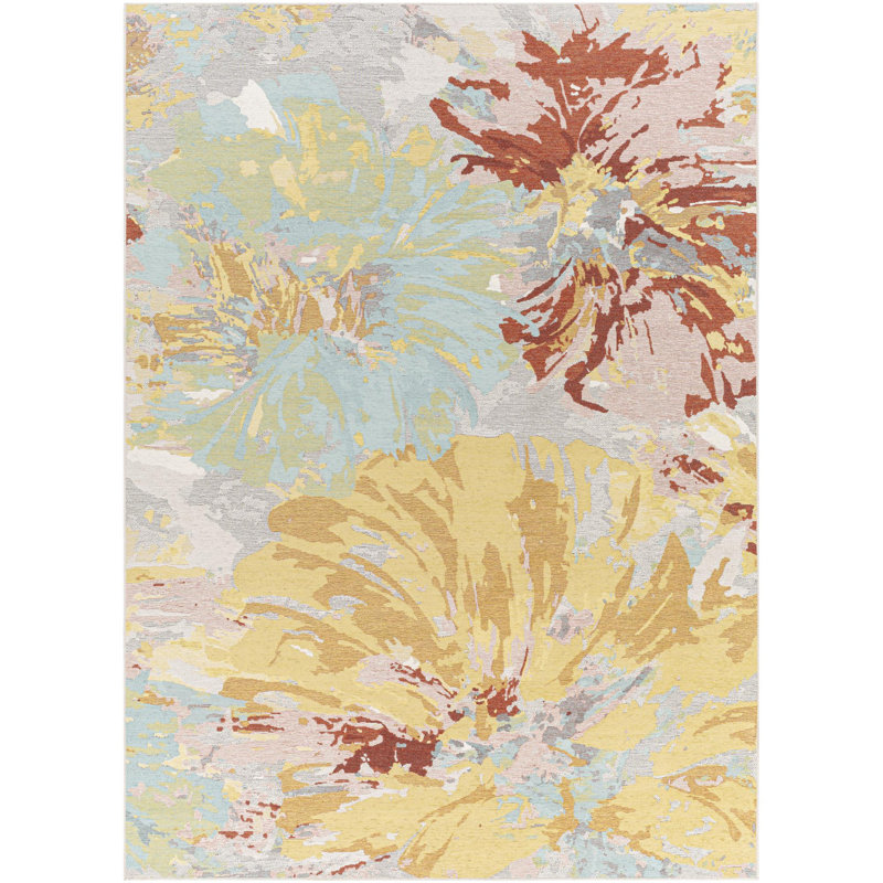 Tapis jaune / ivoire Arje, Rectangle 8 pi 2 po x 11 pi 6 po