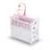 Cabinet Doll Crib with Gingham Bedding and Free Personalization Kit - White/Pink