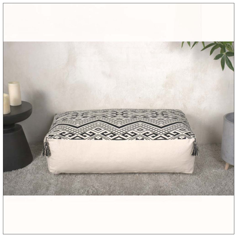 Repose-pieds rectangulaire au design noir naturel