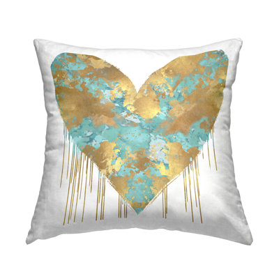 Stupell Industries Glam Heart Blue Accent Printed Throw Pillow by Lindsay Rodgers