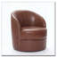 Fauteuil d'appoint pivotant en cuir-1903287108