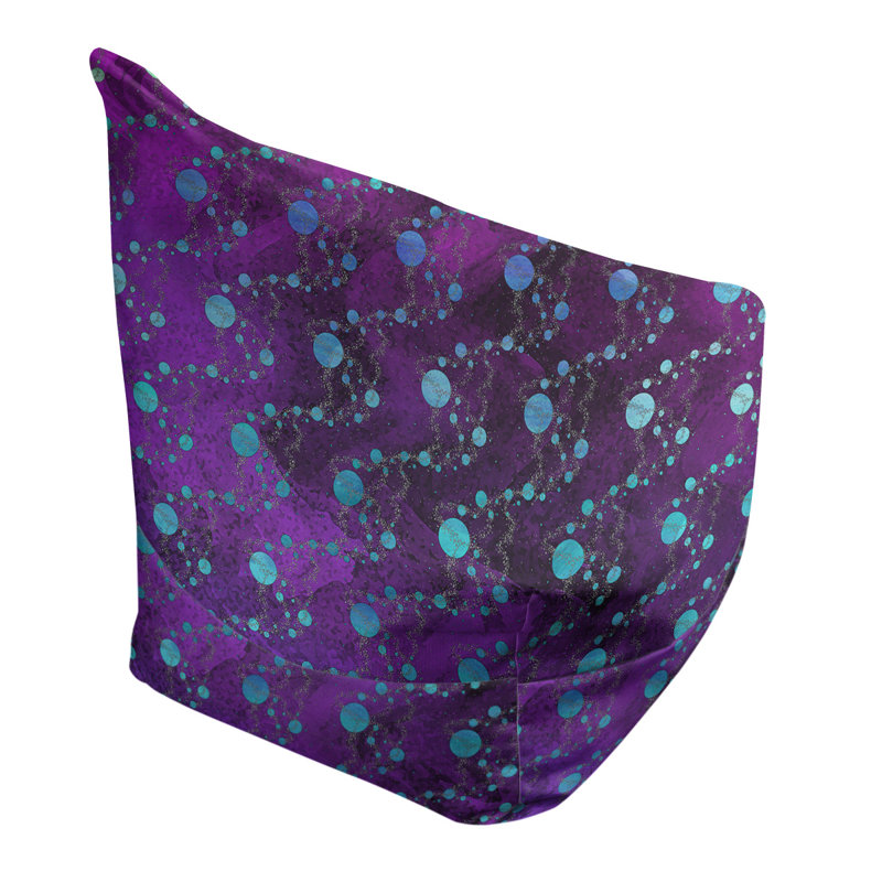 Fauteuil sac de pois Leffel, H 38 po x l 42 po x P 29 po, Pouf fauteuil, Mauve / Bleu
