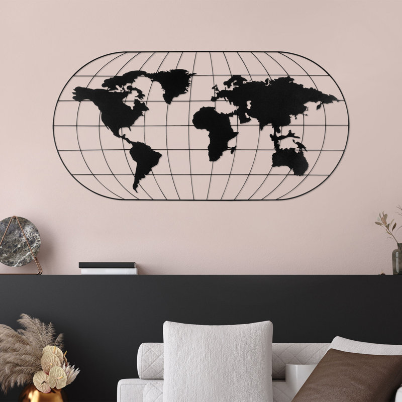 Stylish Black Decorative Metal Wall Accessory, 47.2 x 23.6 inches | 100% Metal Construction, Thickness: 0.05 inches | Easy Wall-Mount Design, Lightweight at 6.2 lbs | Perfect for Home Décor & Modern Spaces
