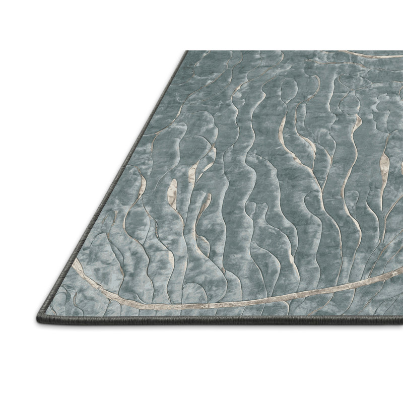 Silky Soft Plush Gray Area Rug, Square 5'