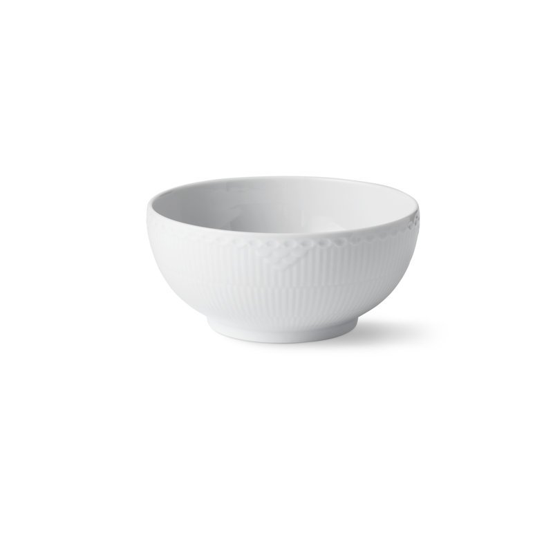 White Fluted Half Lace Bowl 7.09"