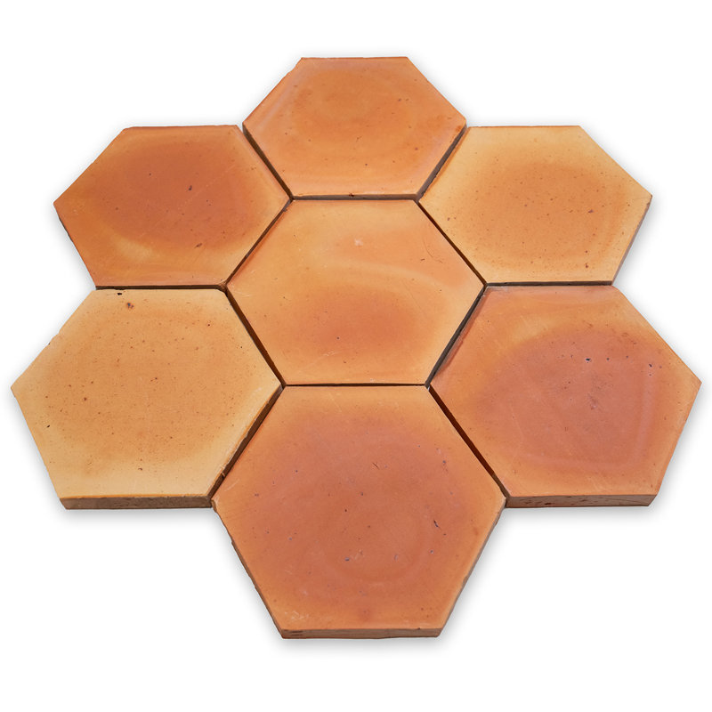 7 1/2" x 6 1/2" Hexagon Terra Cotta Wall & Floor Tile