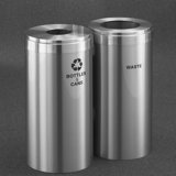 RecyclePro Value Series Aluminum Open Outdoor Trash/Recycling Bins - 46 Gallons