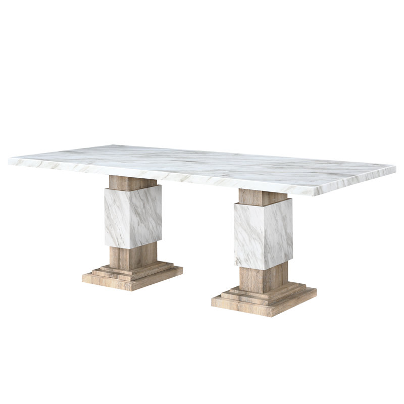Table de salle à manger, 30" H x 82" W x 40" D, Beige