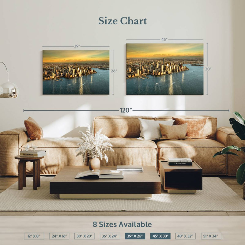 Horizon doré de Sirci Manhattan, H 26 po x l 39 po