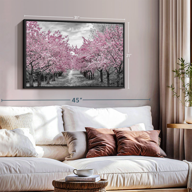 Impression sur toile Charmant Cherry Blossom Alley, H 21 po x l 31 po
