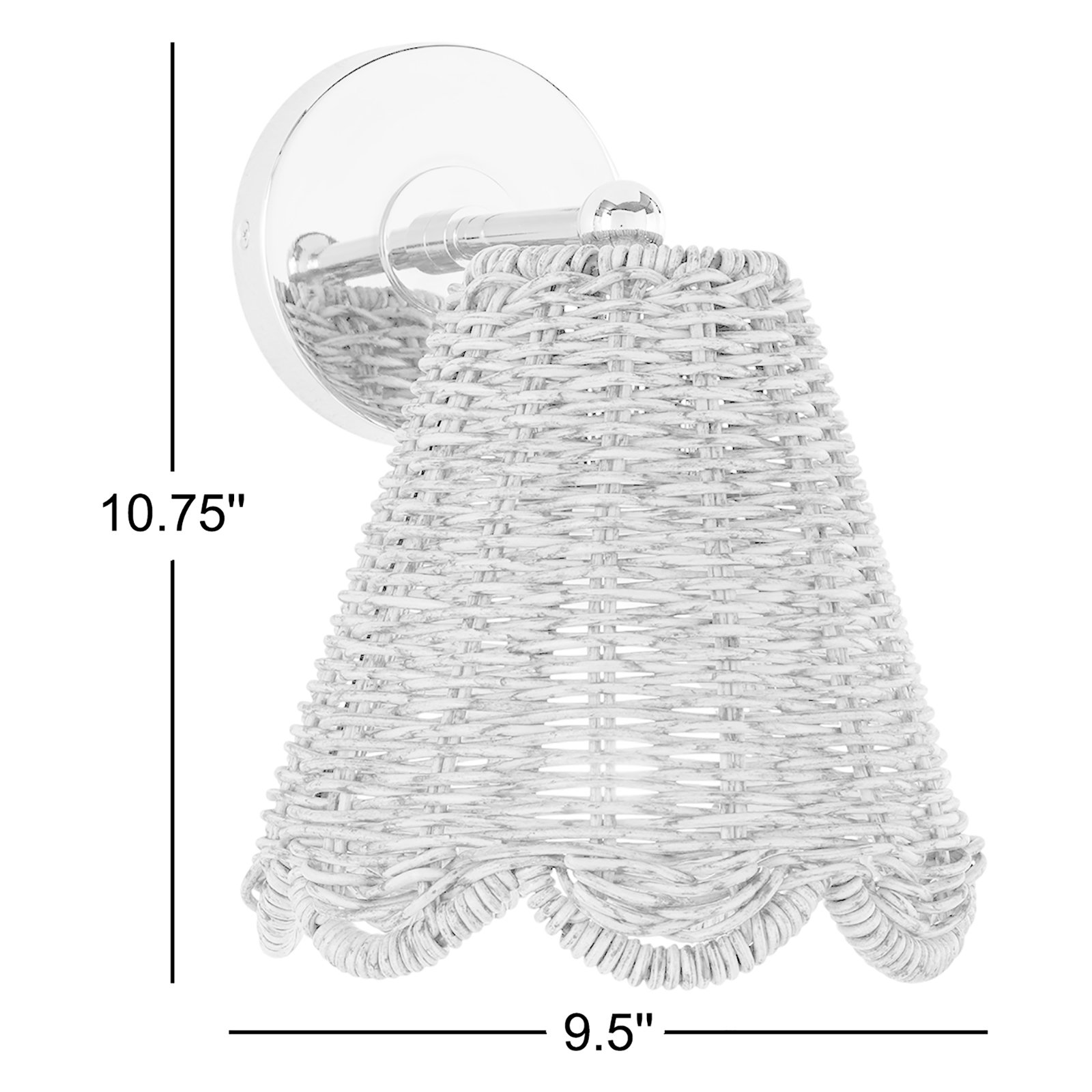 Kismet Single Light Dimmable Armed Sconce, Polished Nickel