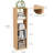 Modern Engineering Timber 4-Tier Open Storage Bookcases, Narrow Single-Column Shelving Unit, Freestanding Display Bookcase for Living Room Bedroom Home Office-1658198710