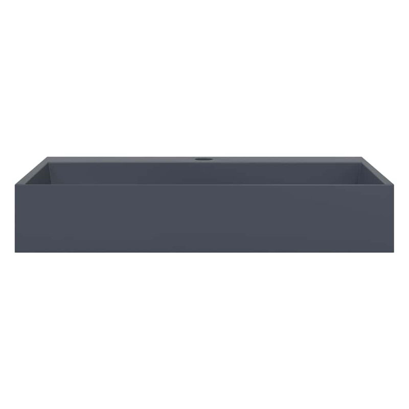 Wash Basin Mineral Cast/Marble Cast, Anthracite, 11cm H  x 60cm W  x 60cm D