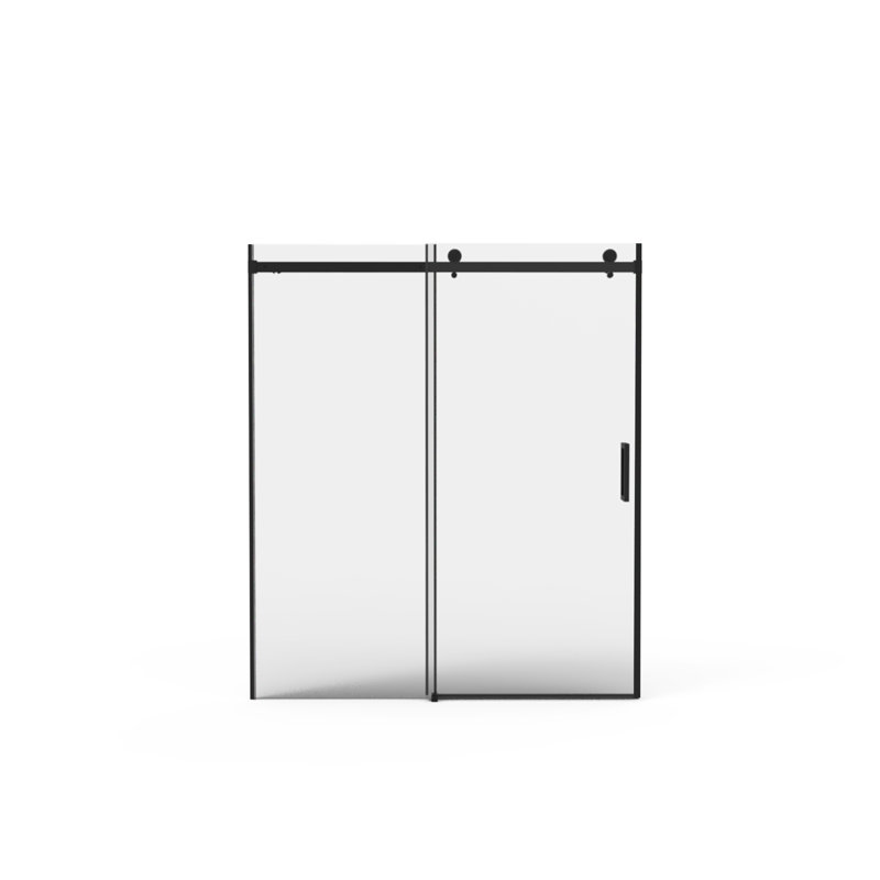 60"X70" Sliding Glass Shower Door, 8Mm Tempered Enclosure, Matte Black, Easy Clean, Rust, Bathroom Installation 56"-60" Adjustable Width 70"H Glass, Waterproof Door