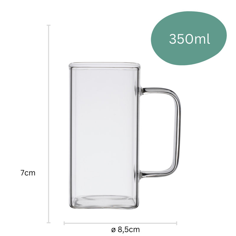 Zoha 350ml Borosilicate Glass Drinking Glass Set