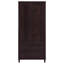 Armoire d'appoint à 2 portes avec tiroirs, finition tabac rustique, bois d'ingénierie, conception transitionnelle pour les espaces principaux, H 74,39 po x l 31 po