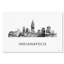 Art mural sur toile tendue - Marlene Watson «Indianapolis Indiana Skyline WB-BW», décoration murale pour le salon, la chambre à coucher ou le bureau - 30 x 47-19533245