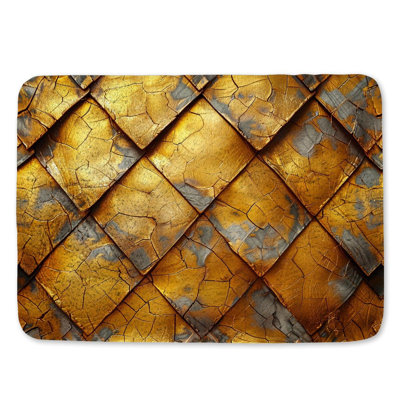 Metallic Tiles Bath Mat Decoration Bathroom Decor Finish