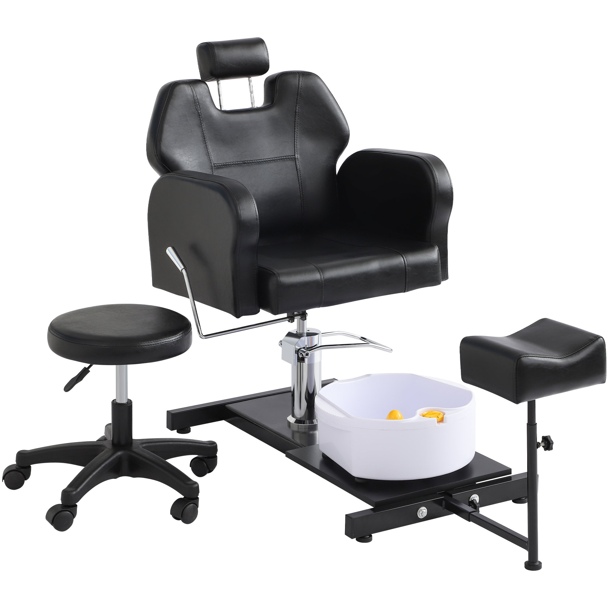 LOUVIXA Pedicure Chair With Stool Massage Foot Bath,360 Degree Swivel ...