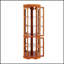 Vitrine d'angle avec 5 tablettes et éclairage intégré, parfaite pour exposer des objets de collection et maximiser l'espace