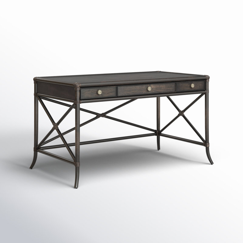 Retreat Pole Rattan Writing Desk, Black Sand