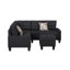 Canapé modulaire 6 pièces, noir-129574574-129574575
