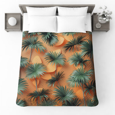 Tropical Palm Leaves Bedding Palm Bedspread Floral