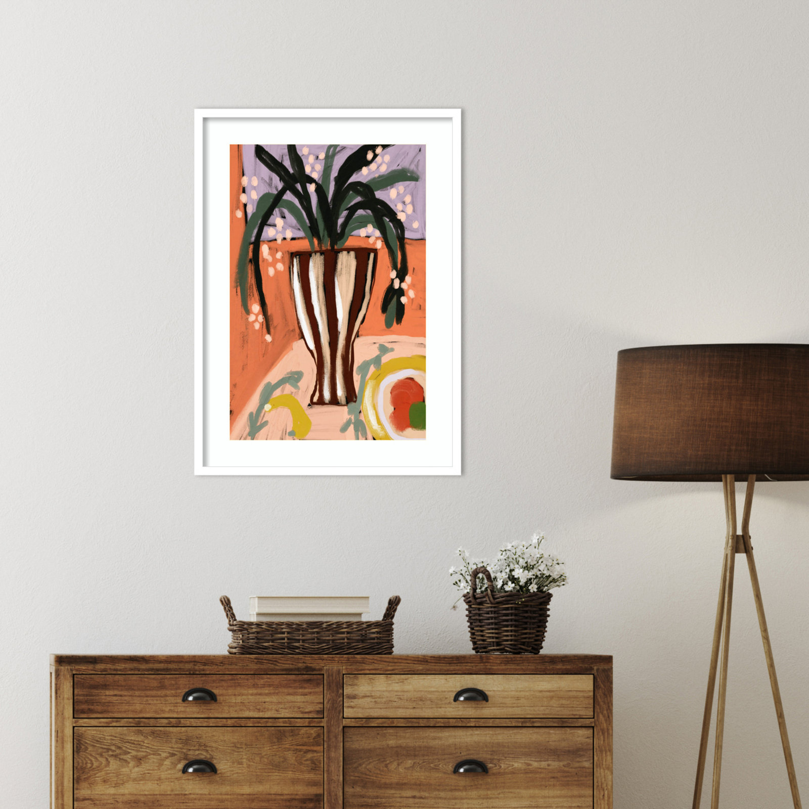Floral Still Life No. 3 Print, White, 33" H x 24" W