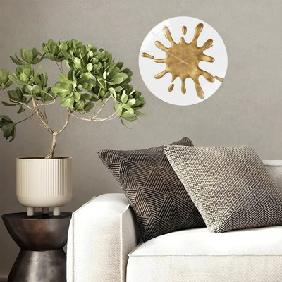 Horloge murale 12 po ronde en verre trempé avec mouvement à quartz silencieux