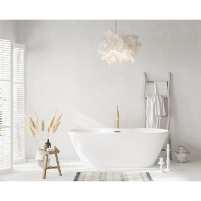 Baignoire de 67 pouces en blanc brillant avec garniture
