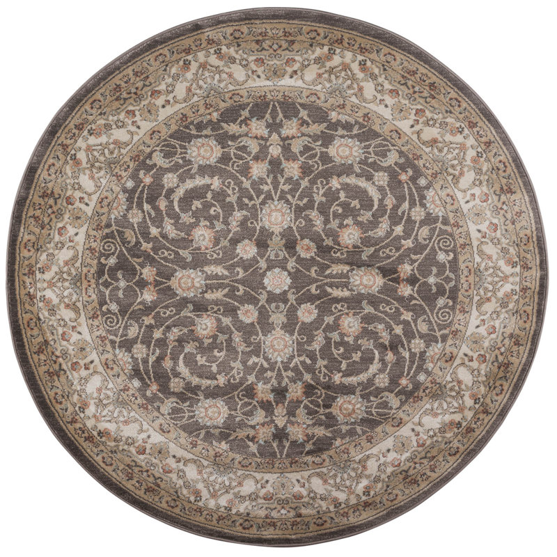 Tapis brun , Rond 5 pi 3 po
