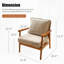 Chaise d'appoint avec pieds en bois massif, chaise de salon avec coussin en tissu doux-190801480
