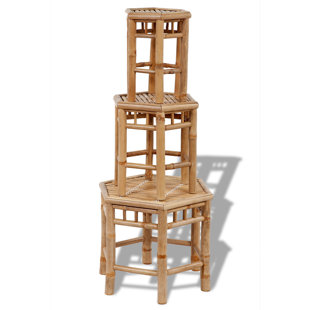 Wood Outdoor Ottoman (Set of 3)