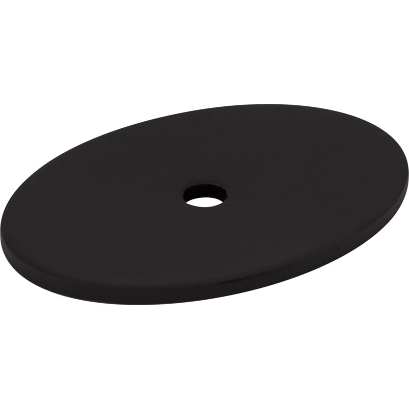 Oval  Backplate, Flat Black, 1.75" H x 1.25" W x 0.625" D