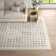 Sigrid Geometric Hand Tufted Area Rug in Light Gray/Cream
