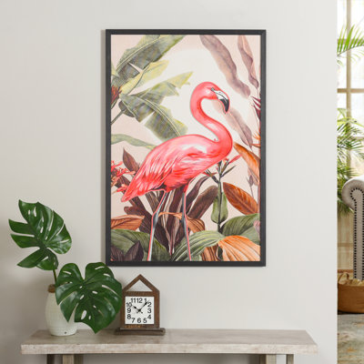 Neon Flamingo - art mural encadré