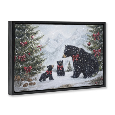 Cadre flottant Christmas Black Bears, design par Tina LeCour