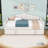 Twin Velvet Upholstered Daybed with Pop-Up Twin Trundle, Charging Station and Storage Pockets-1481705167