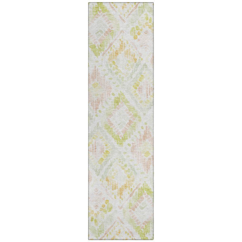 Nova Pink Washable Indoor-Outdoor Rug - , 2'3" x 7'6"