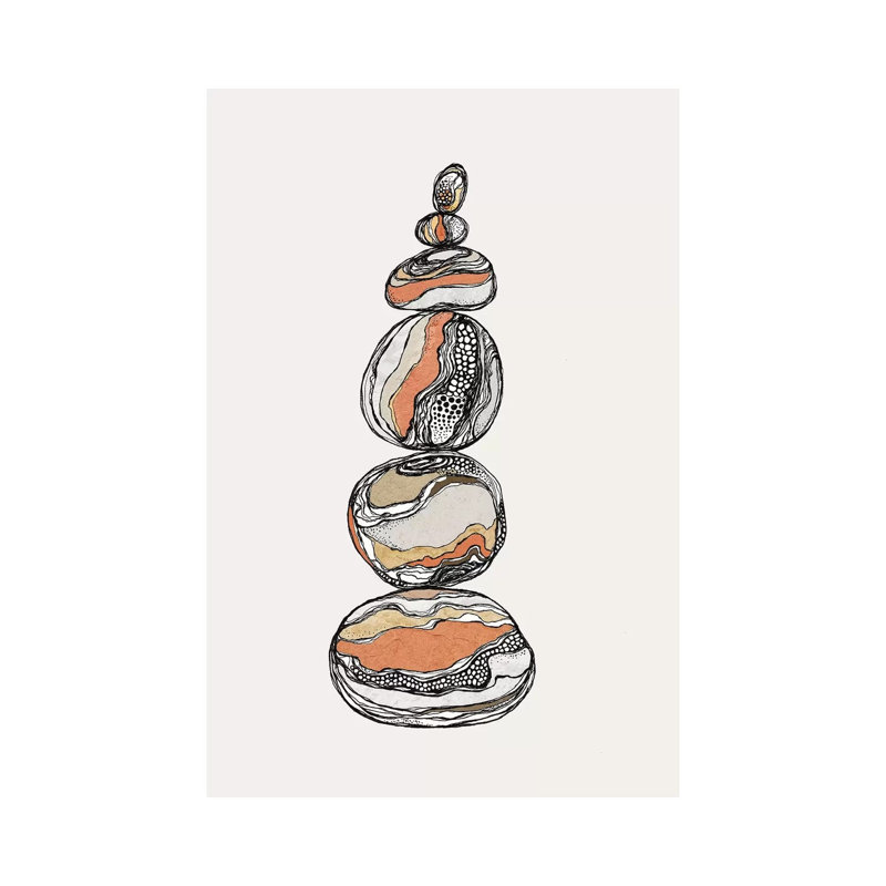 Stacked Rocks - Print on Canvas, 20.32 cm H x 30.48 cm W, Wrapped Canvas