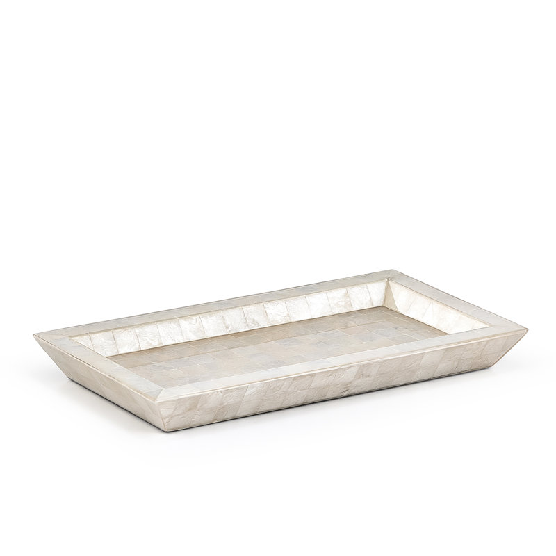 Capiz Blanc Bathroom Tray