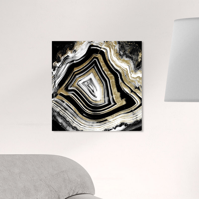 «Abstract Void and Full of Light Geode Crystals», peinture sur toile, Toile tendue, H 40 po x l 40 po
