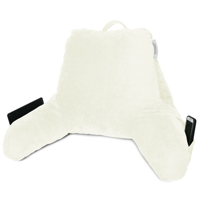 Coussin de lecture Nestl, H 14 po x l 13 po x P 8,5 po, Blanc cassé