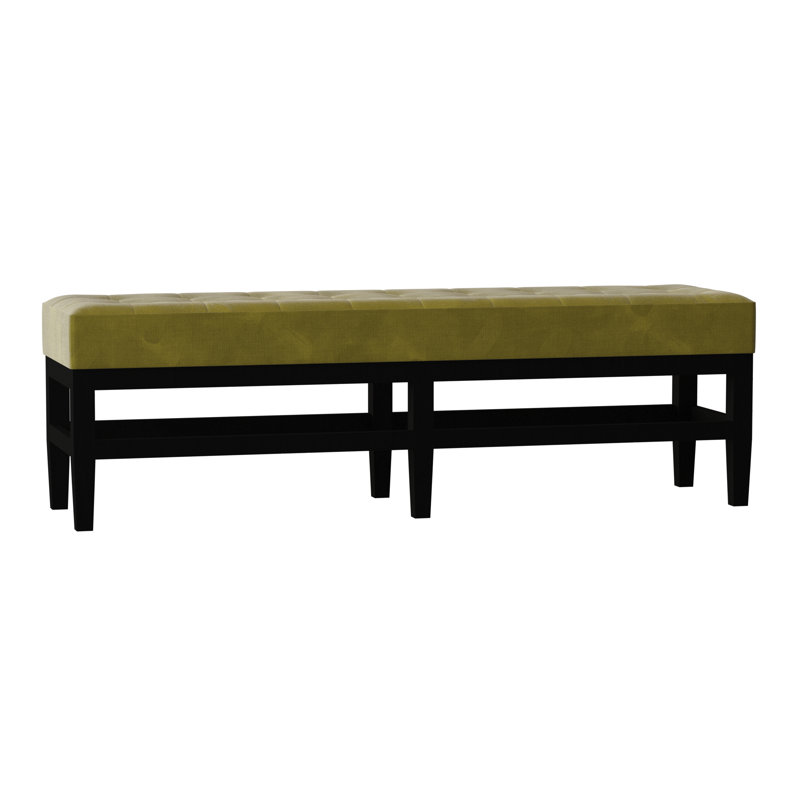 Banc rembourré Galindo-White, Velours avocat, Naturel