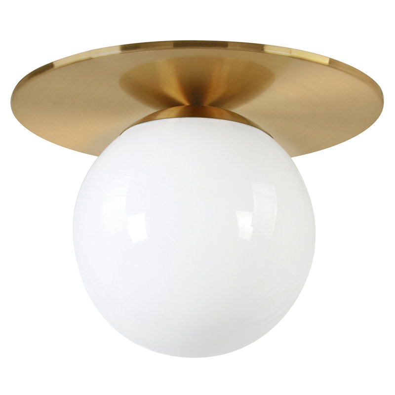 Glass Flush Mount, Brushed Brass