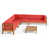 Teak Frame / Red Cushion